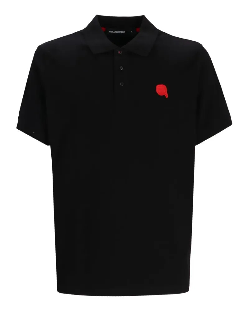 Karl Lagerfeld Poloshirt mit Logo-Stickerei - Schwarz Schwarz