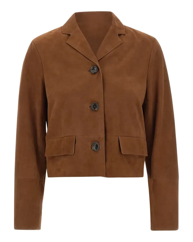 Liu Jo flap pockets button leather jacket - Braun Braun