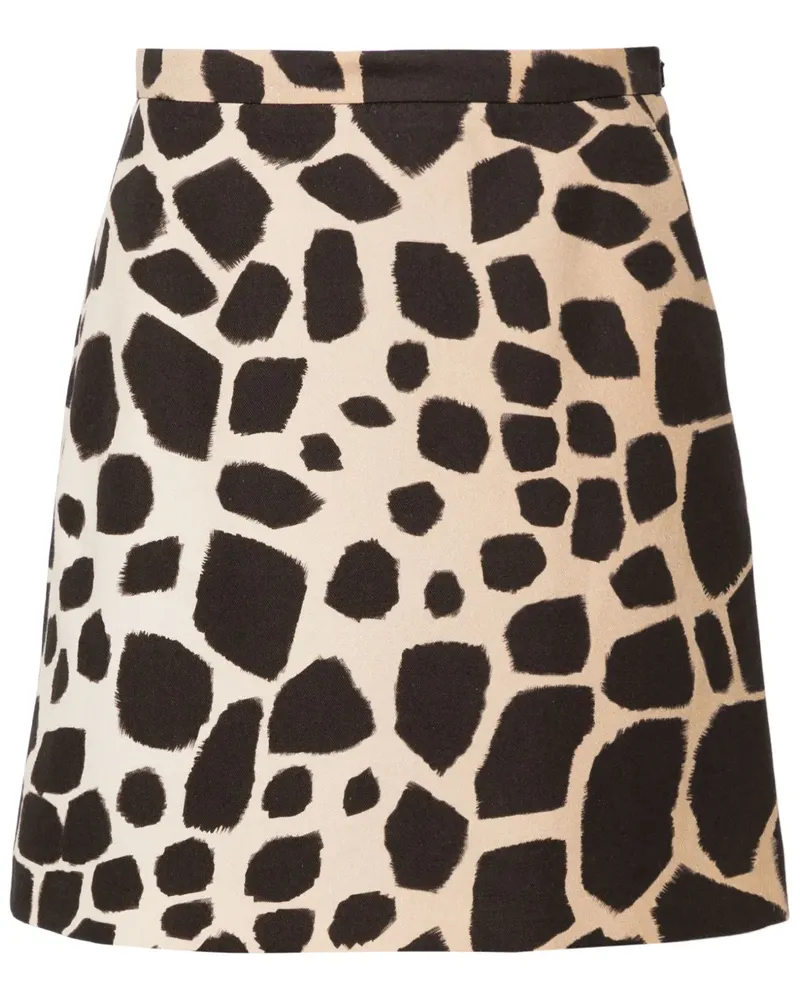 Max Mara Minirock mit Giraffen-Print - Nude Nude