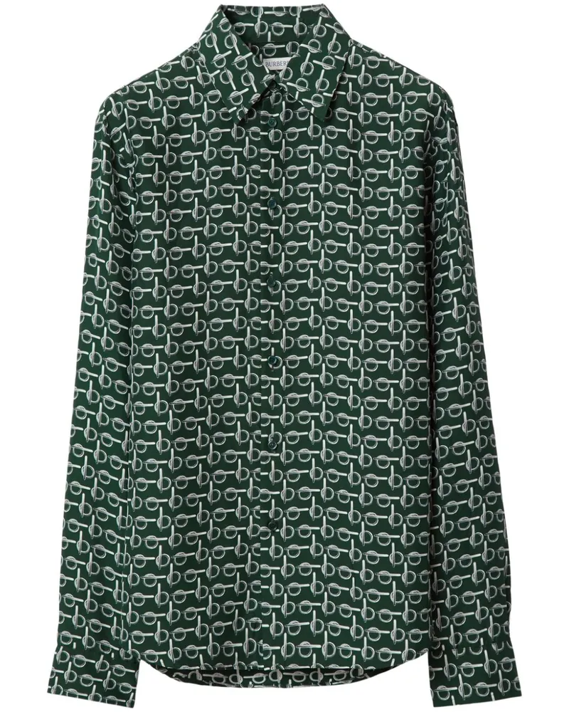 Burberry B Hemd aus Seide - Grün Grün