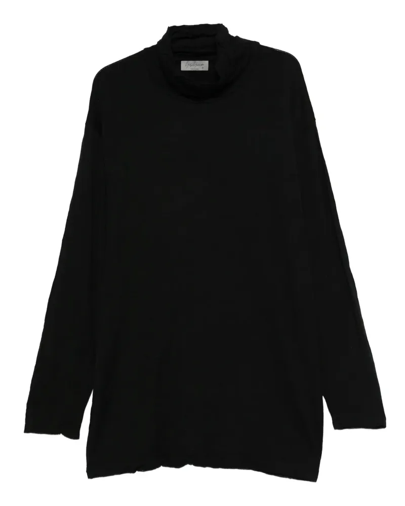 Yohji Yamamoto Langärmeliger Rollkragenpullover - Schwarz Schwarz