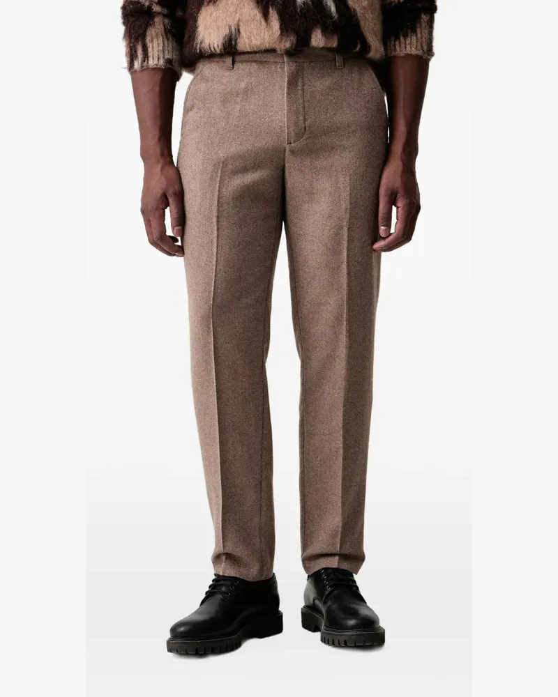 LES DEUX Hose mit Logo-Stickerei - Braun Braun