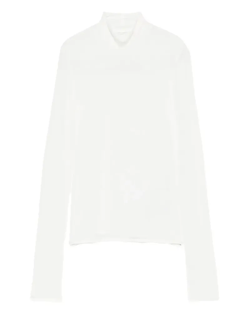 Jil Sander Langarmshirt mit Stehkragen - Weiß Weiß