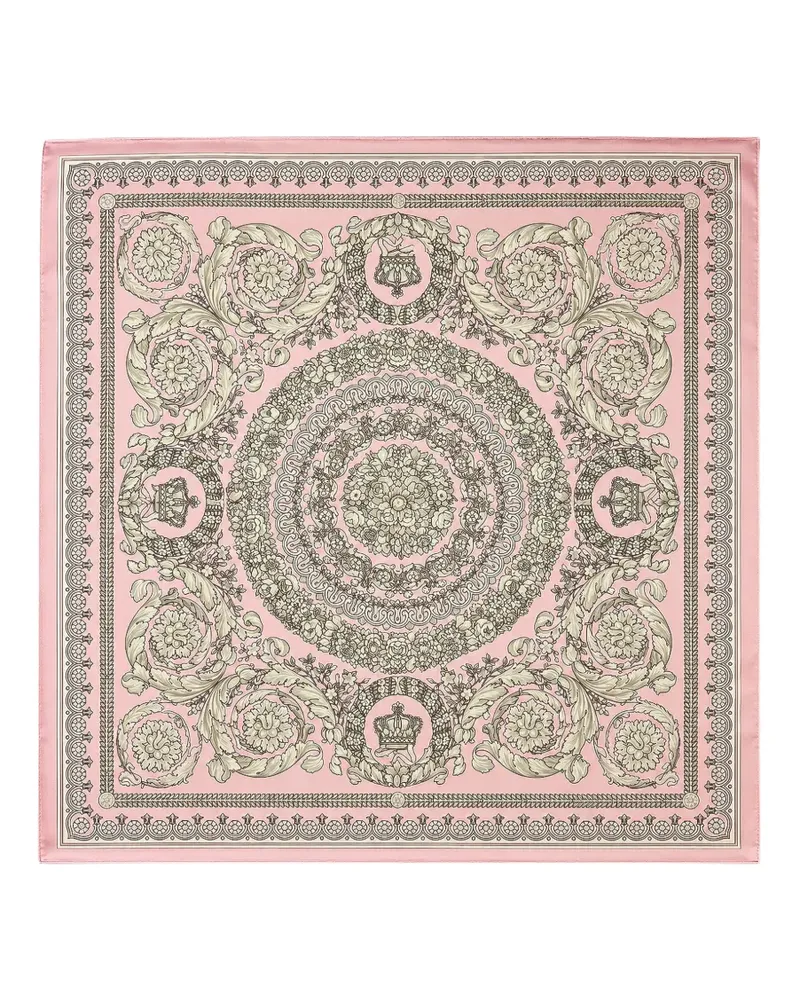 Versace Barocco-print silk scarf - Rosa Rosa