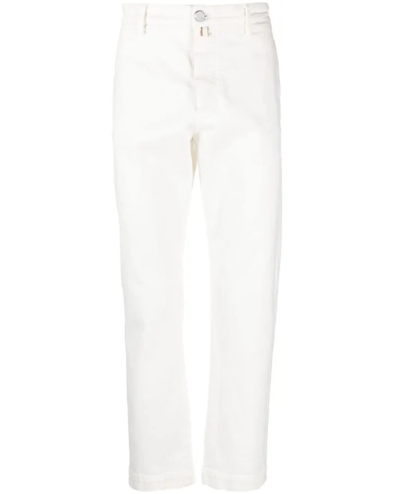 Jacob Cohën Straight-Leg-Jeans mit Logo-Print - Weiß Weiß