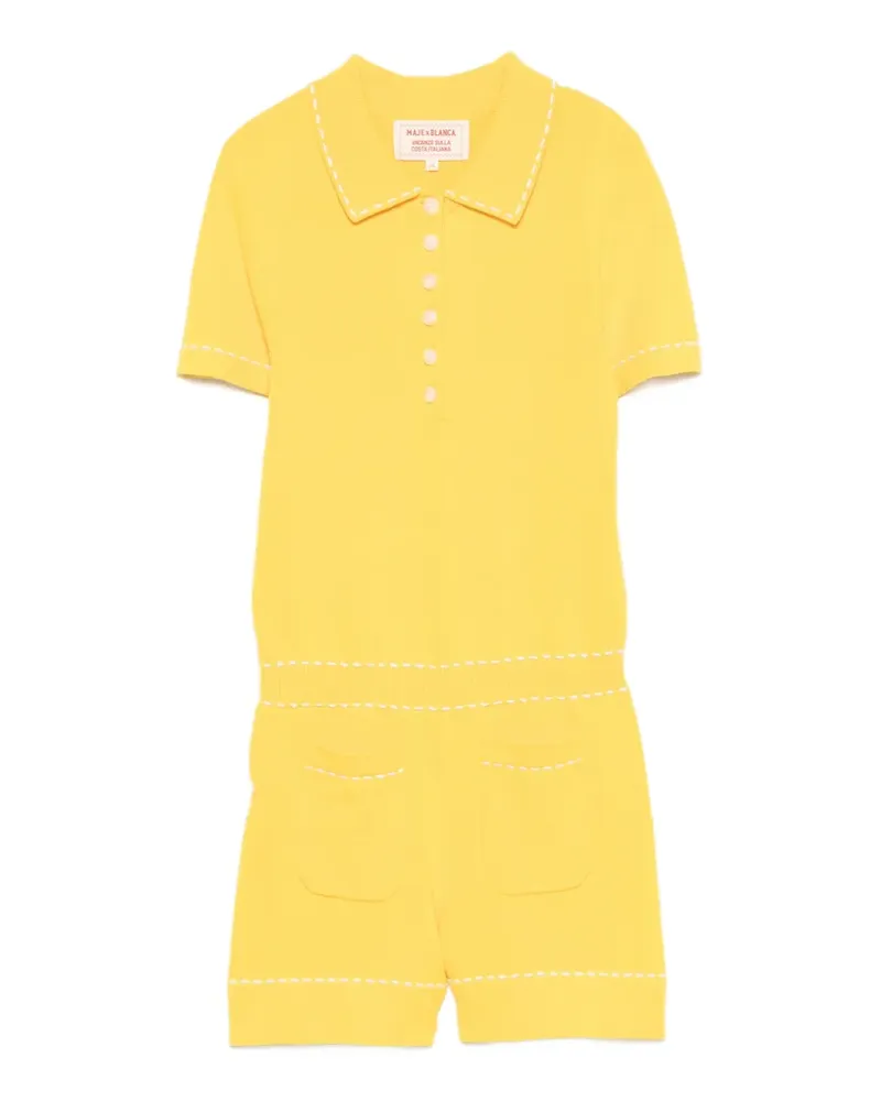 Maje x Blanca Playsuit mit Ziernähten - Gelb Gelb