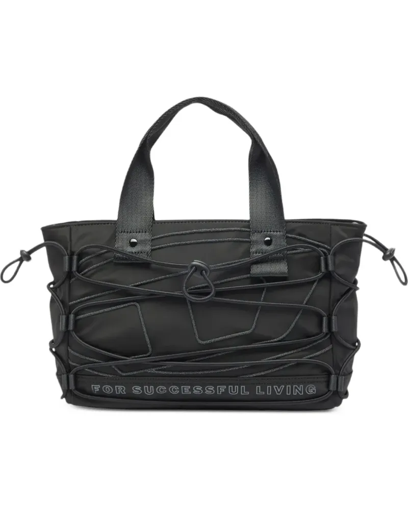 Diesel Tech-DS X Tote Bag mit Bungee-Kordelzug - Schwarz Schwarz