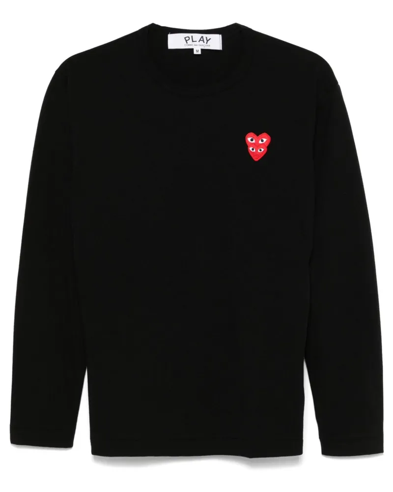 Comme des Garçons T-Shirt mit Herz-Patch - Schwarz Schwarz