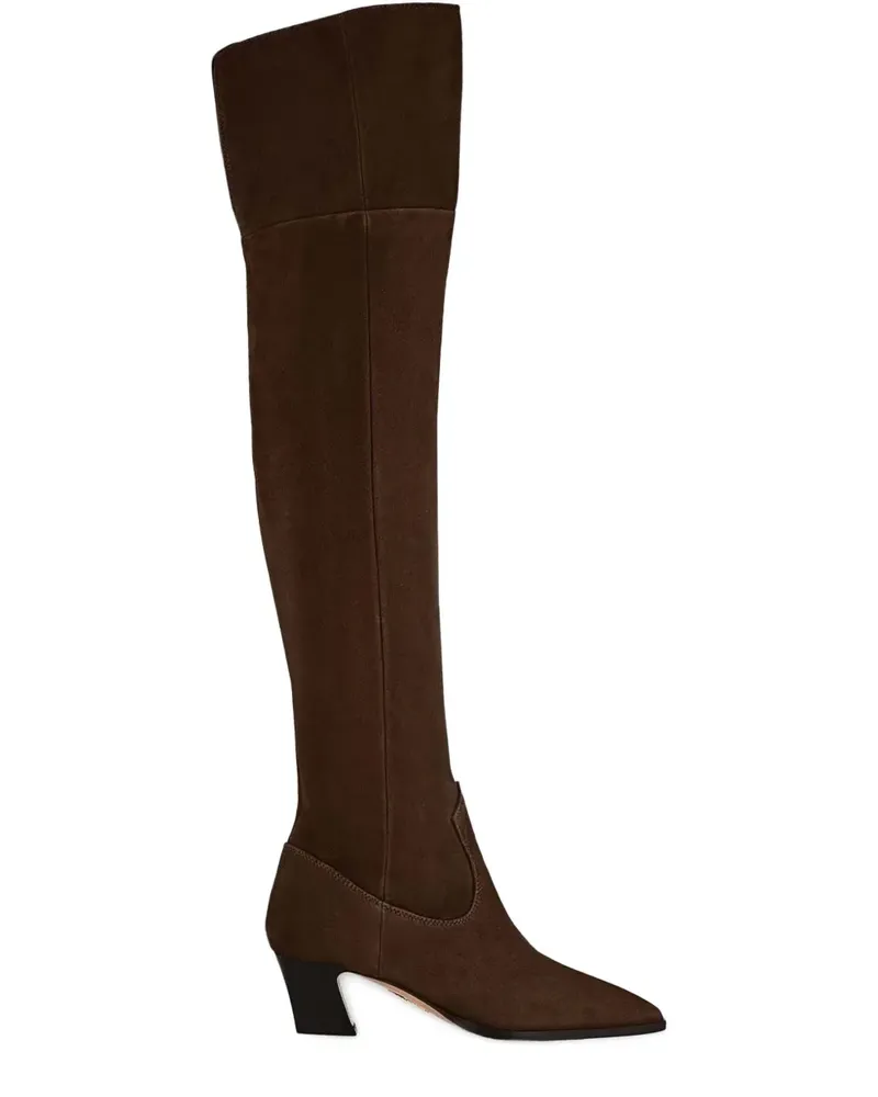 Aquazzura Nomad Overknee-Stiefel aus Wildleder 50mm - Braun Braun