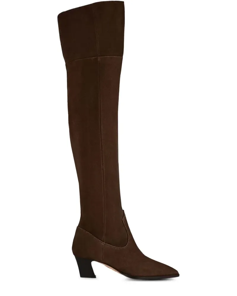 Aquazzura Nomad Overknee-Stiefel aus Wildleder 50mm - Braun Braun