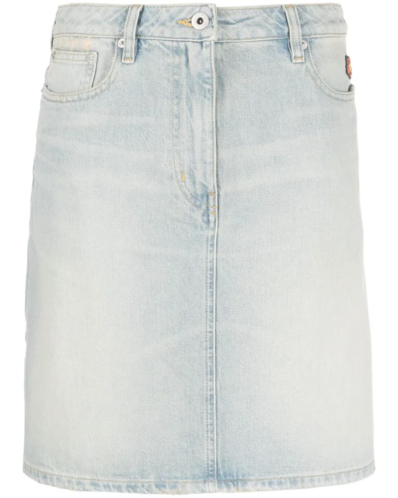 Kenzo Jeanshemd mit Blumenstickerei - Blau Blau