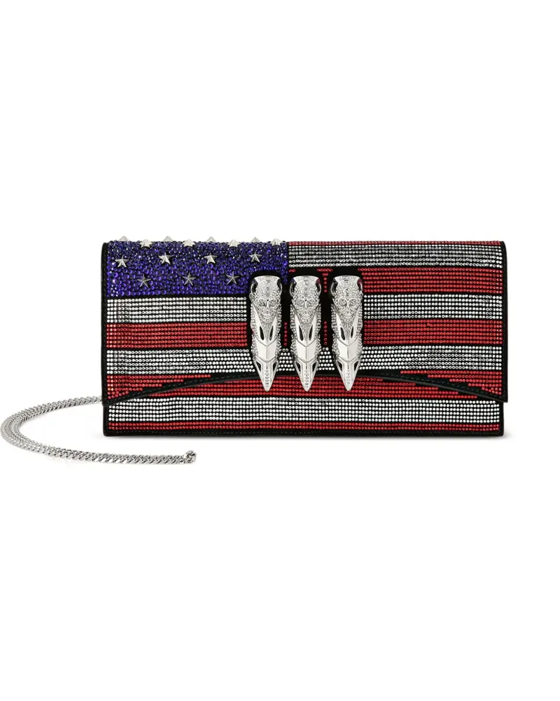Philipp Plein US Flag Clutch mit Strass - Mehrfarbig Mehrfarbig