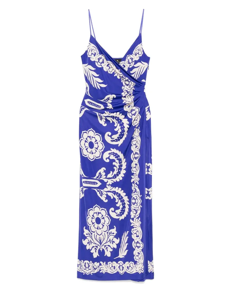 Etro Midirock mit Paisley-Print - Blau Blau