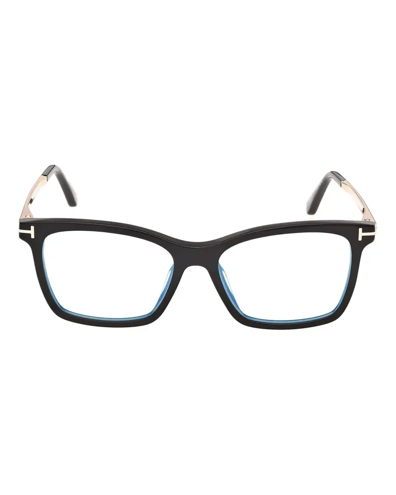 Tom Ford Rechteckige Brille - Schwarz Schwarz