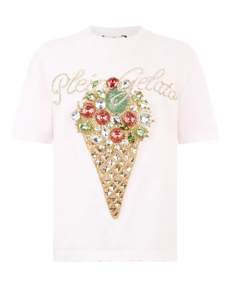 Philipp Plein T-Shirt mit Kristallen - Rosa Rosa