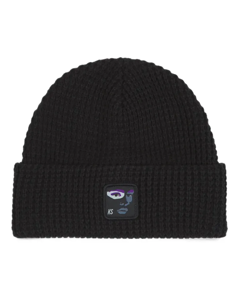 KidSuper Face Beanie mit Logo - Schwarz Schwarz