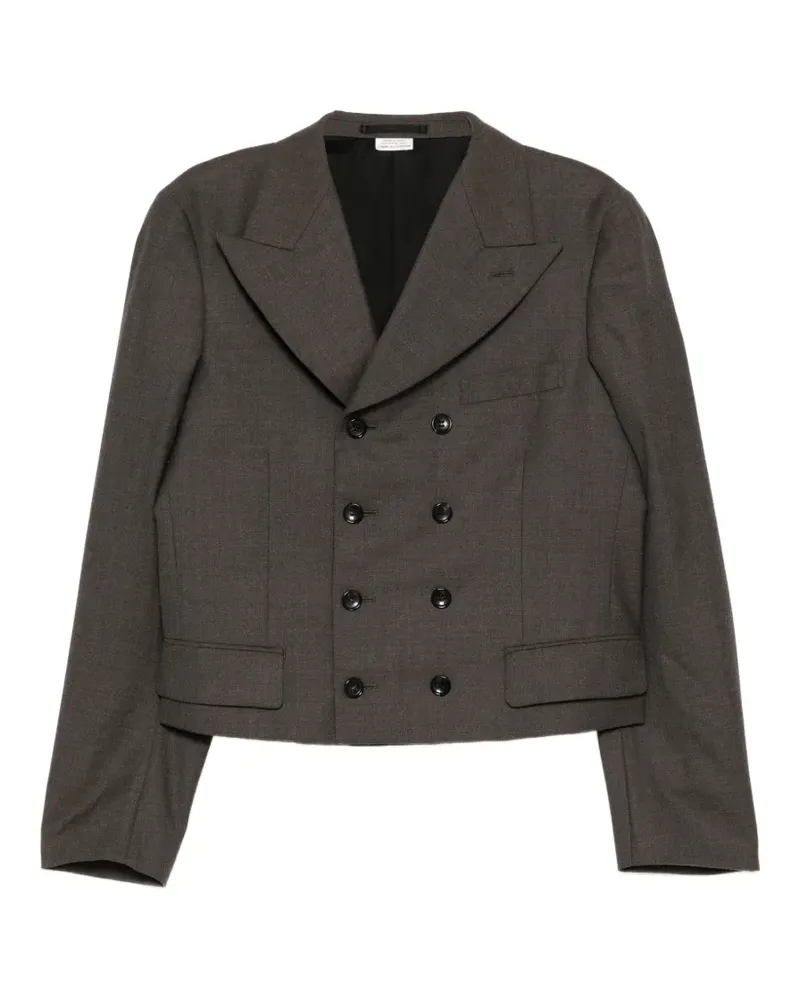 Comme des Garçons double-breasted cropped jacket - Braun Braun