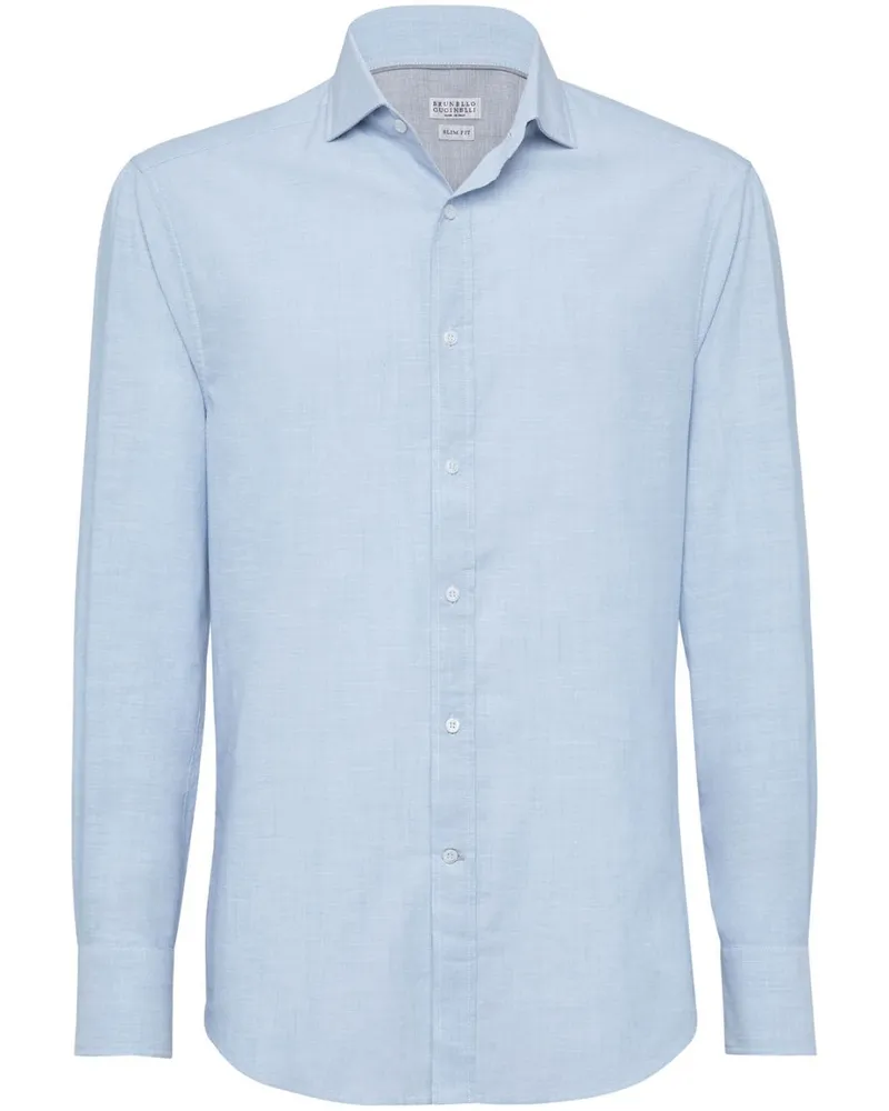 Brunello Cucinelli Chambray-Hemd - Blau Blau