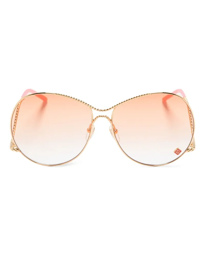 Casablanca Paris Runde Sonnenbrille mit verdrehtem Gestell - Gold Gold