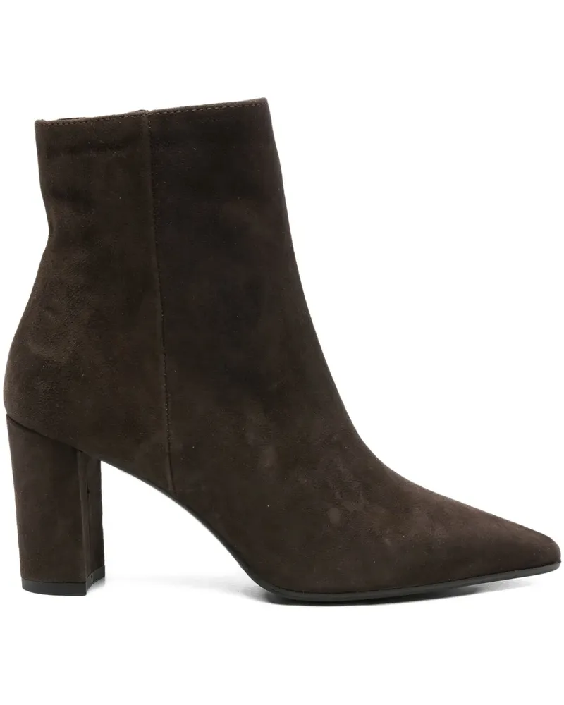 Thea Mika Spitze Stiefel mit Blockabsatz 80mm - Braun Braun