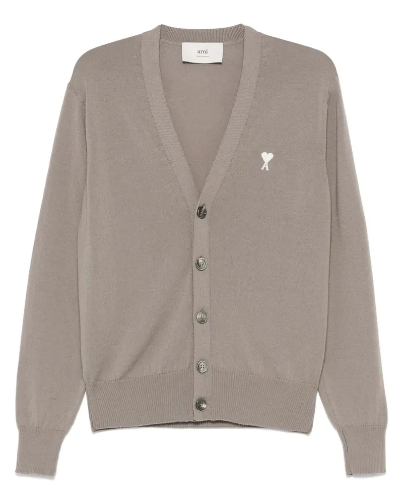 AMI Paris Cardigan mit Ami de Coeur-Motiv - Braun Braun