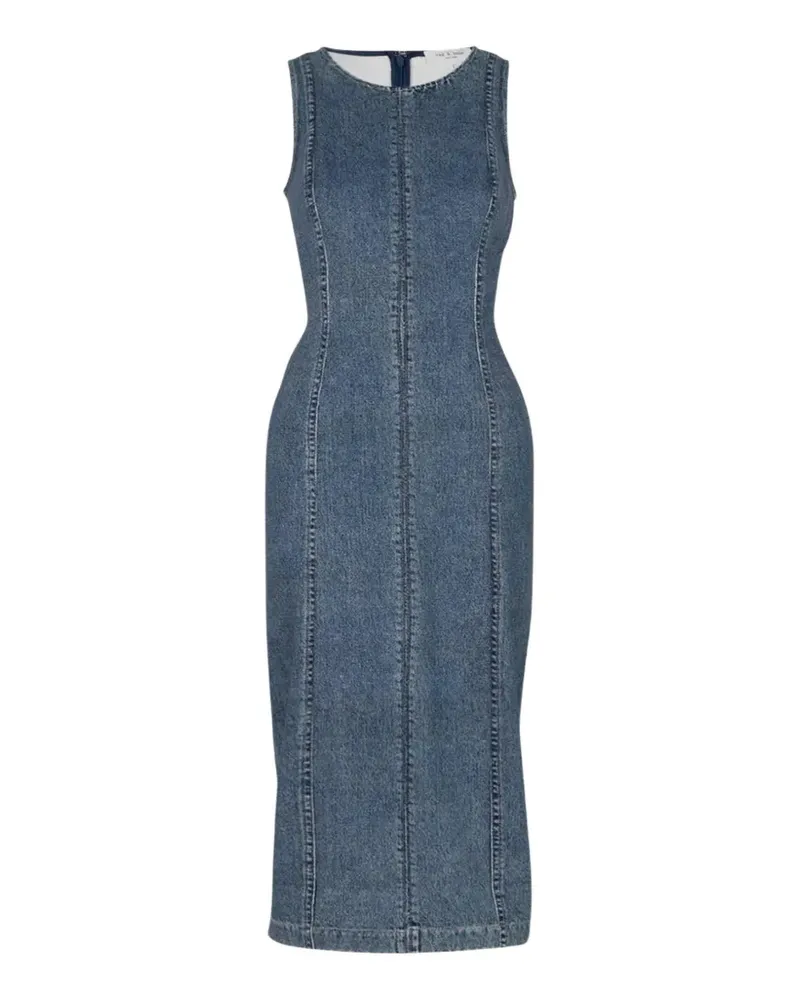 Rag & Bone Miramar Ponte Olivia Midikleid - Blau Blau