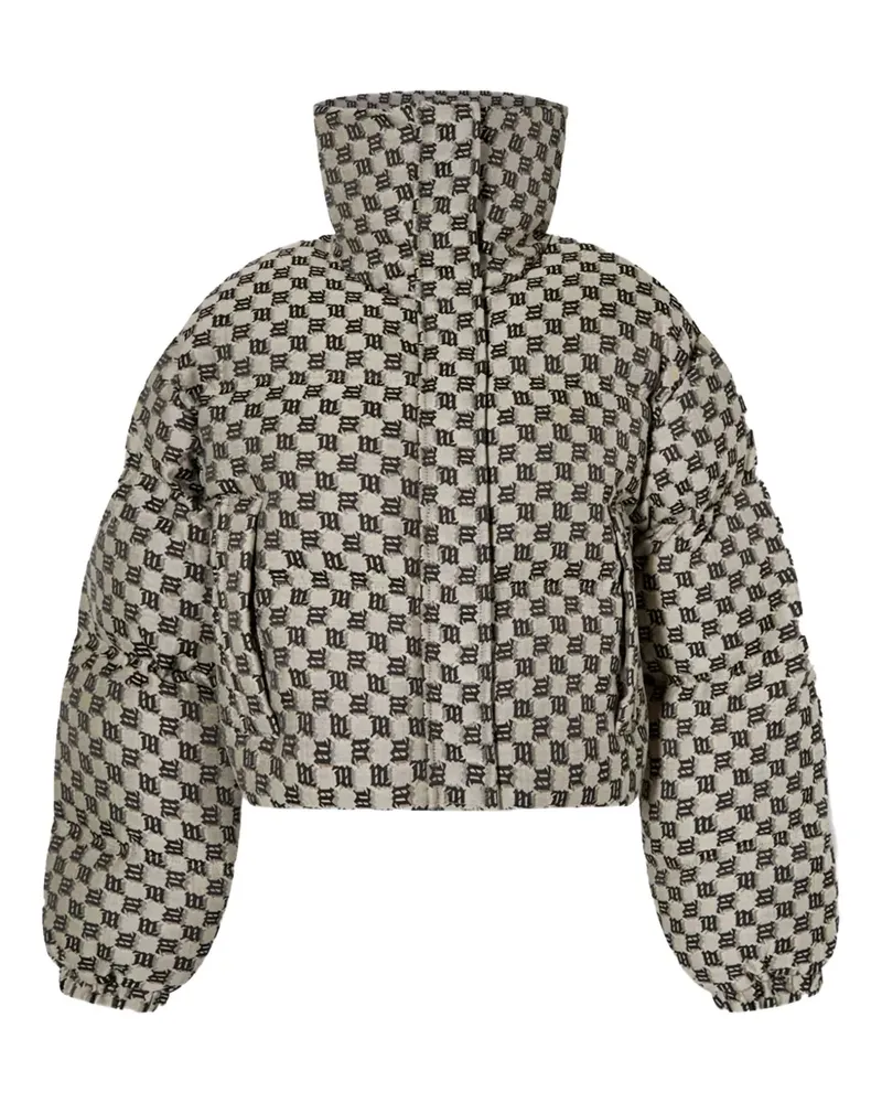 MISBHV monogram-jacquard puffer jacket - Nude Nude