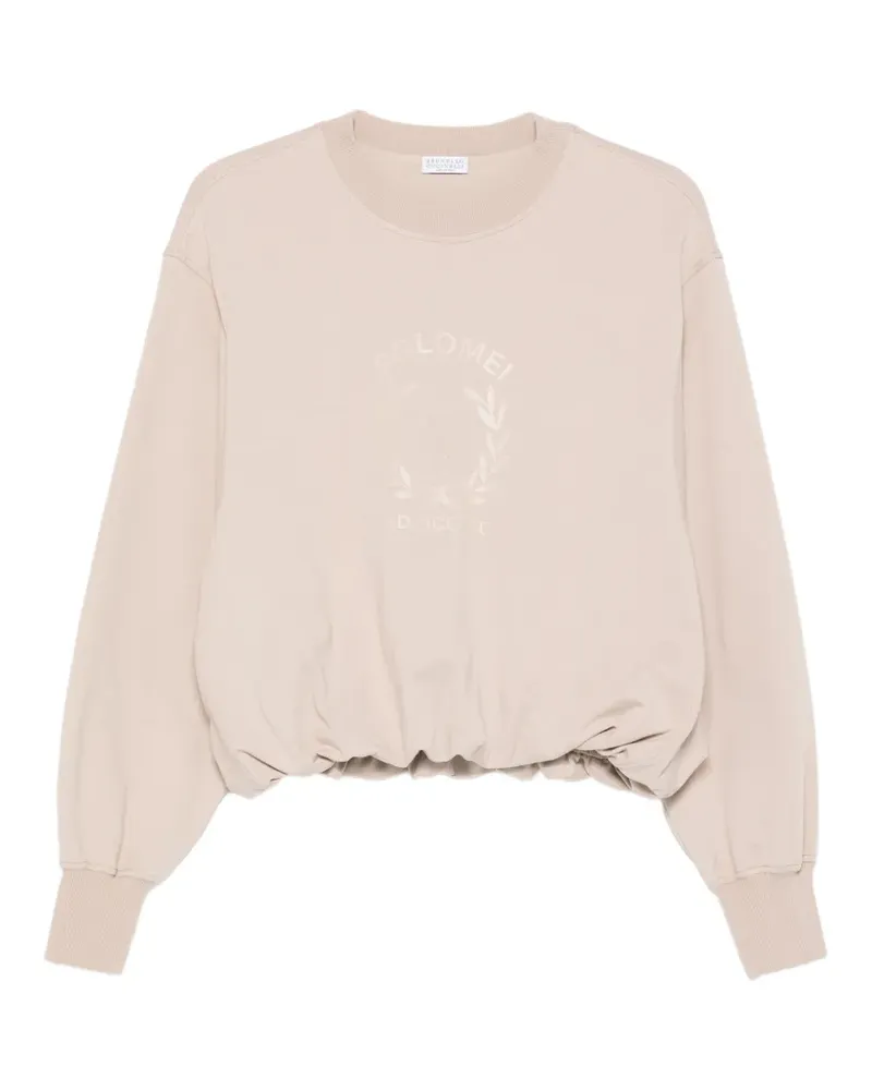 Brunello Cucinelli graphic crew-neck sweatshirt - Nude Nude
