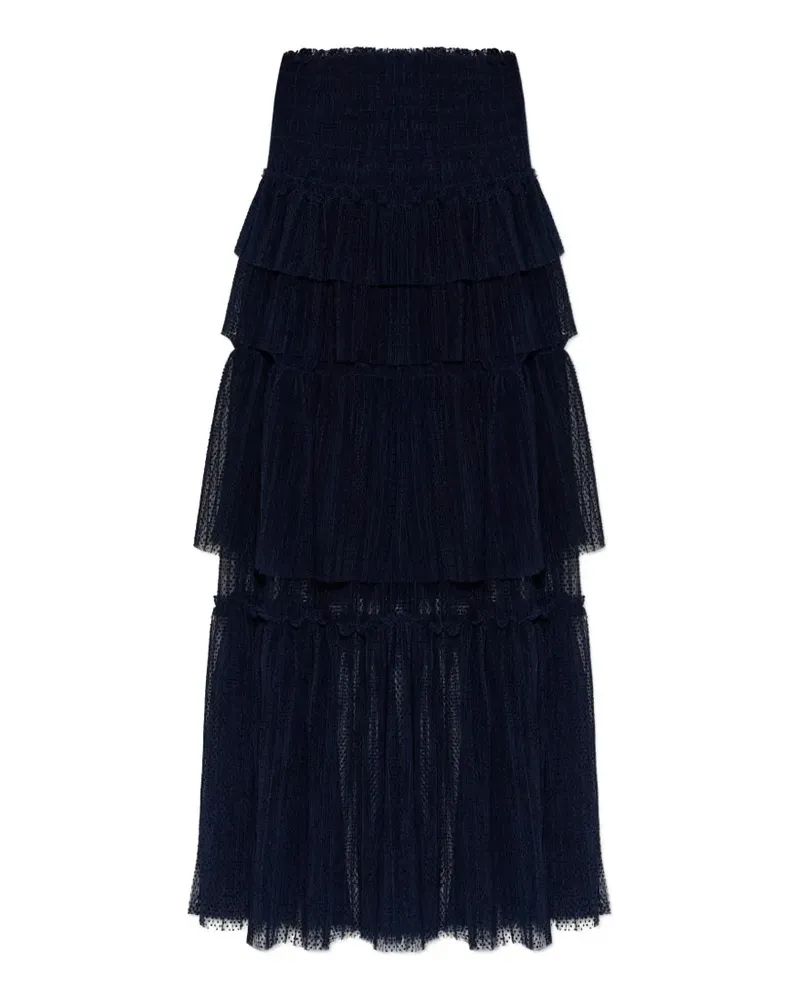 MUNTHE Nessarose tiered ruffled maxi skirt - Blau Blau