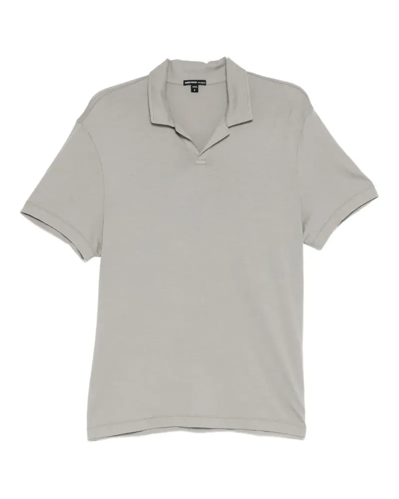 James Perse Kurzärmeliges Poloshirt mit offenem Kragen - Grau Grau
