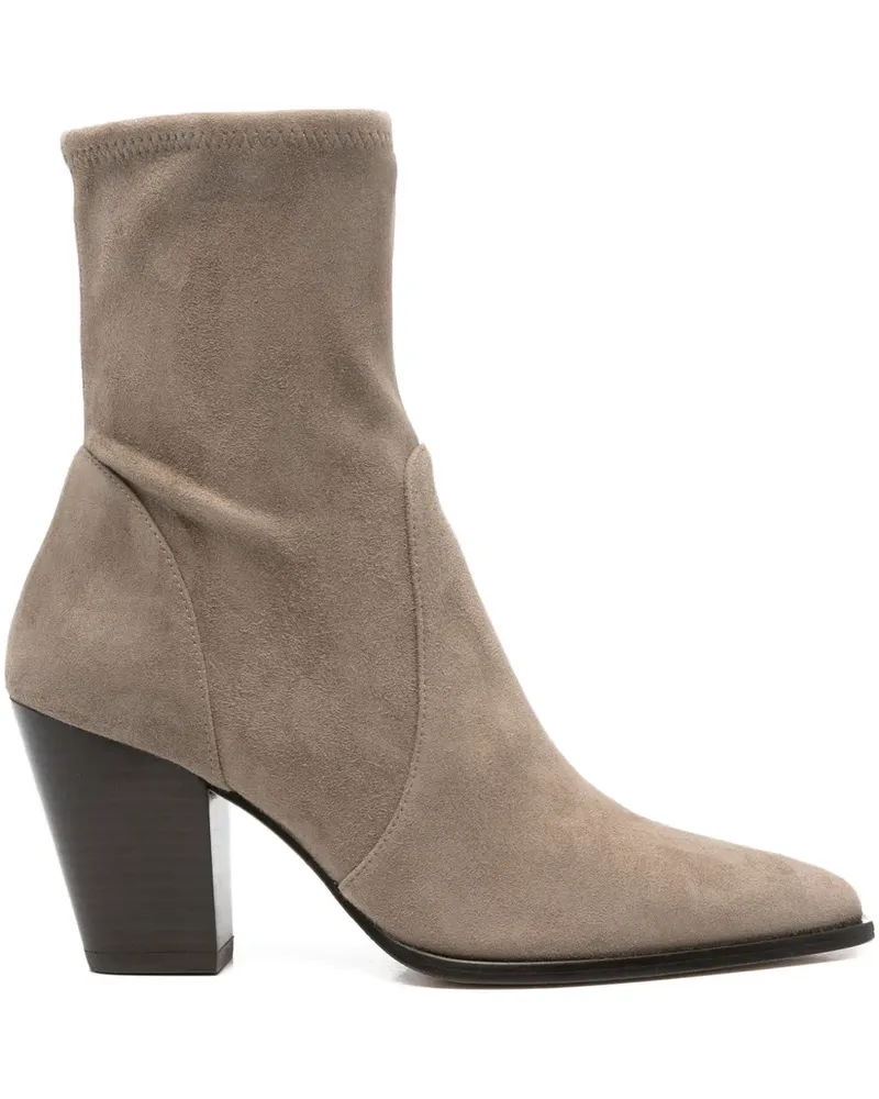 Stuart Weitzman Stiefeletten mit spitzer Kappe 80mm - Grau Grau