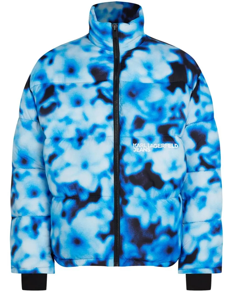 Karl Lagerfeld Gefütterte Jacke mit Logo-Print - Blau Blau