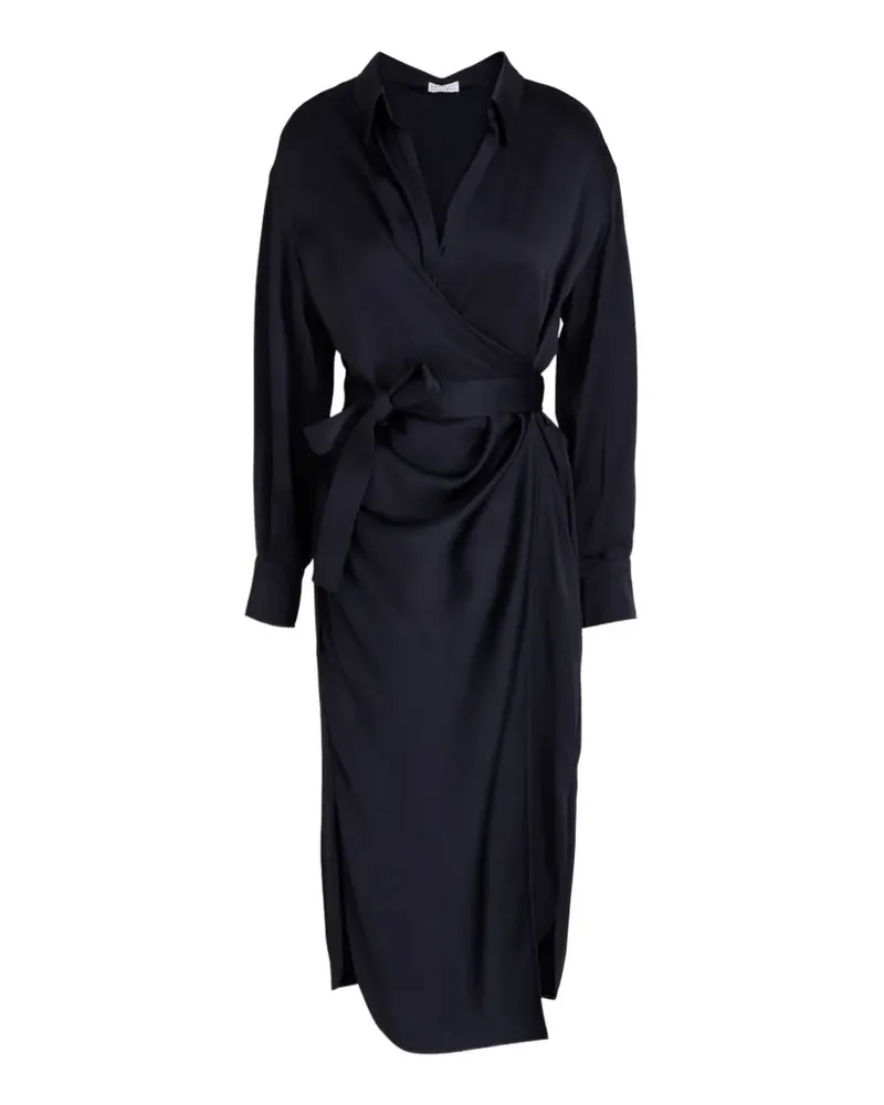 Brunello Cucinelli wrap-design midi dress - Blau Blau