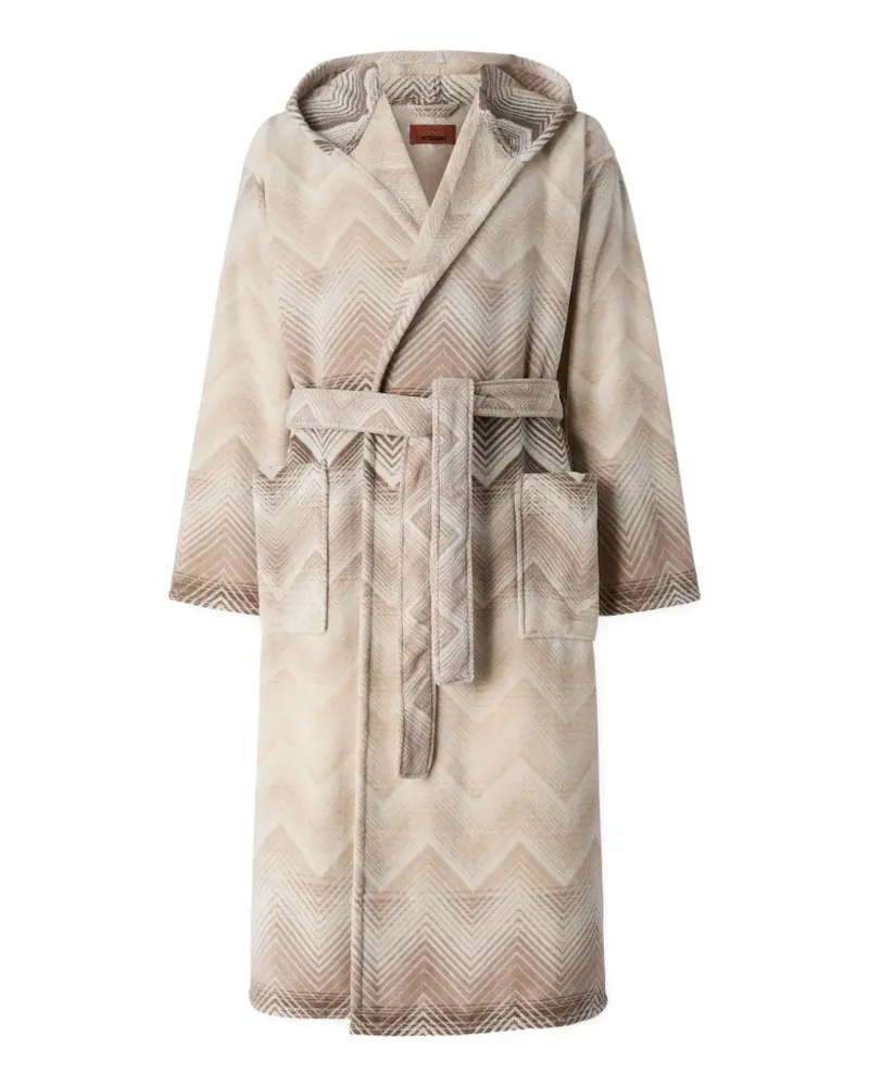 Missoni Home zigzag hooded bathrobe - Nude Nude