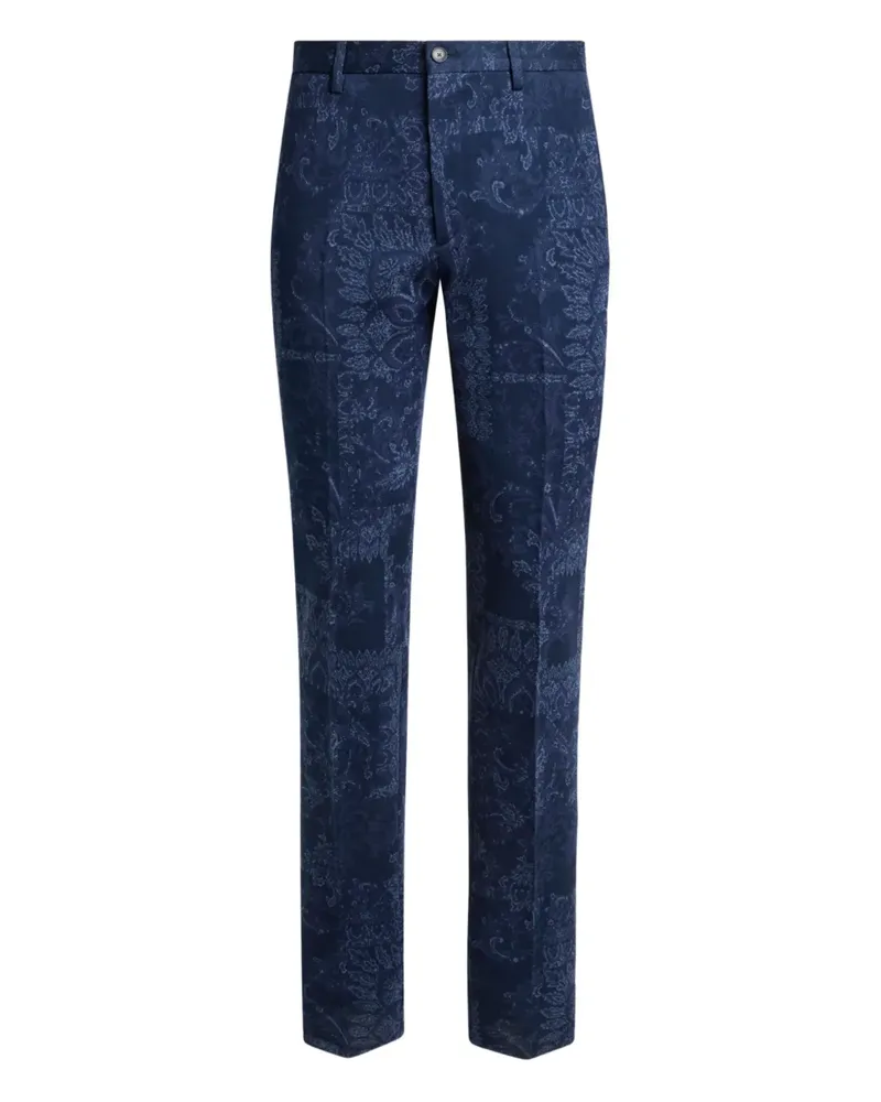 Etro cotton jacquard trousers - Blau Blau