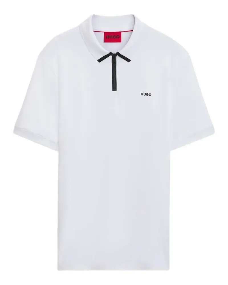 HUGO BOSS Poloshirt mit Reißverschluss - Weiß Weiß
