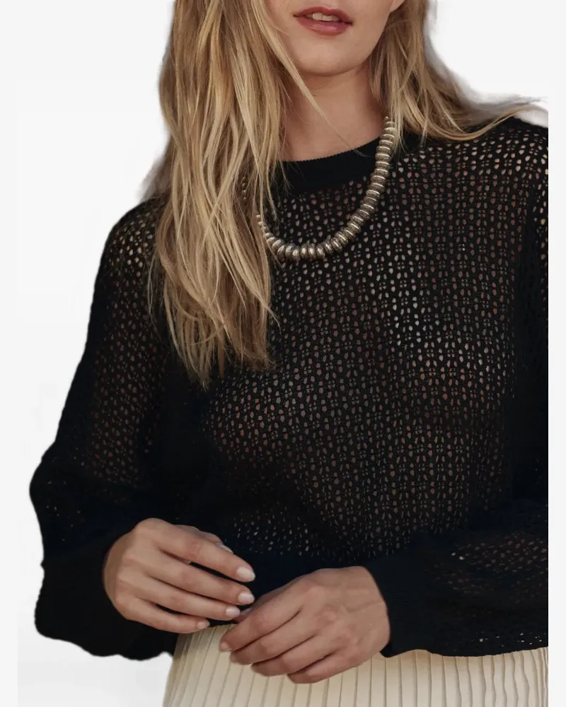 The Great crochet open-knit sweater - Schwarz Schwarz