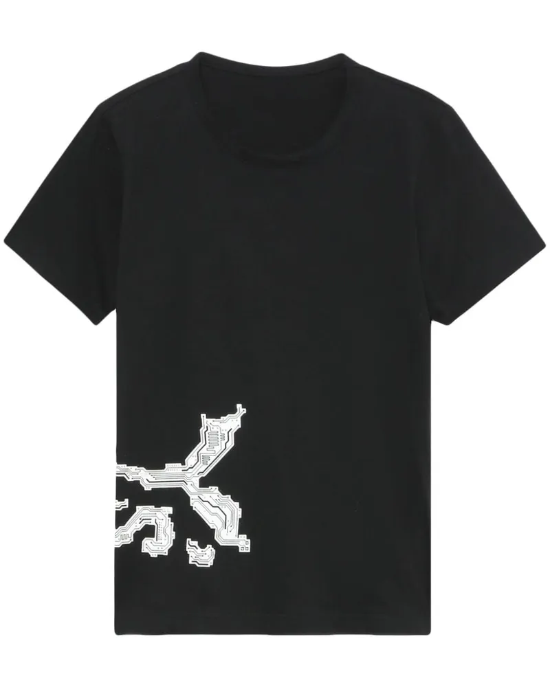 Yohji Yamamoto T-Shirt mit Logo-Print Schwarz