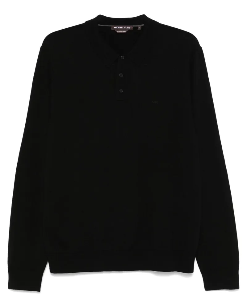 Michael Kors Poloshirt aus Merinowolle Schwarz