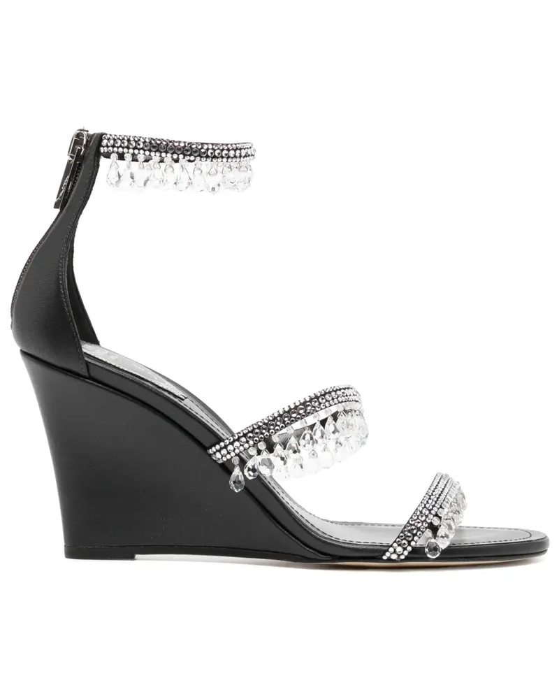 René Caovilla Chandelier-Sandalen 90mm - Schwarz Schwarz