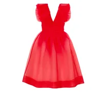 Kleid mit V-Ausschnitt - Rot