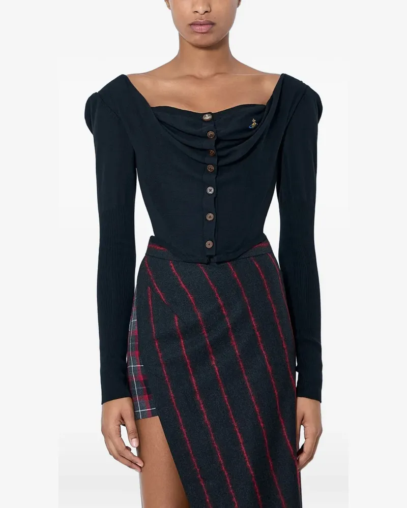 Vivienne Westwood Bea Corset draped cardigan - Schwarz Schwarz