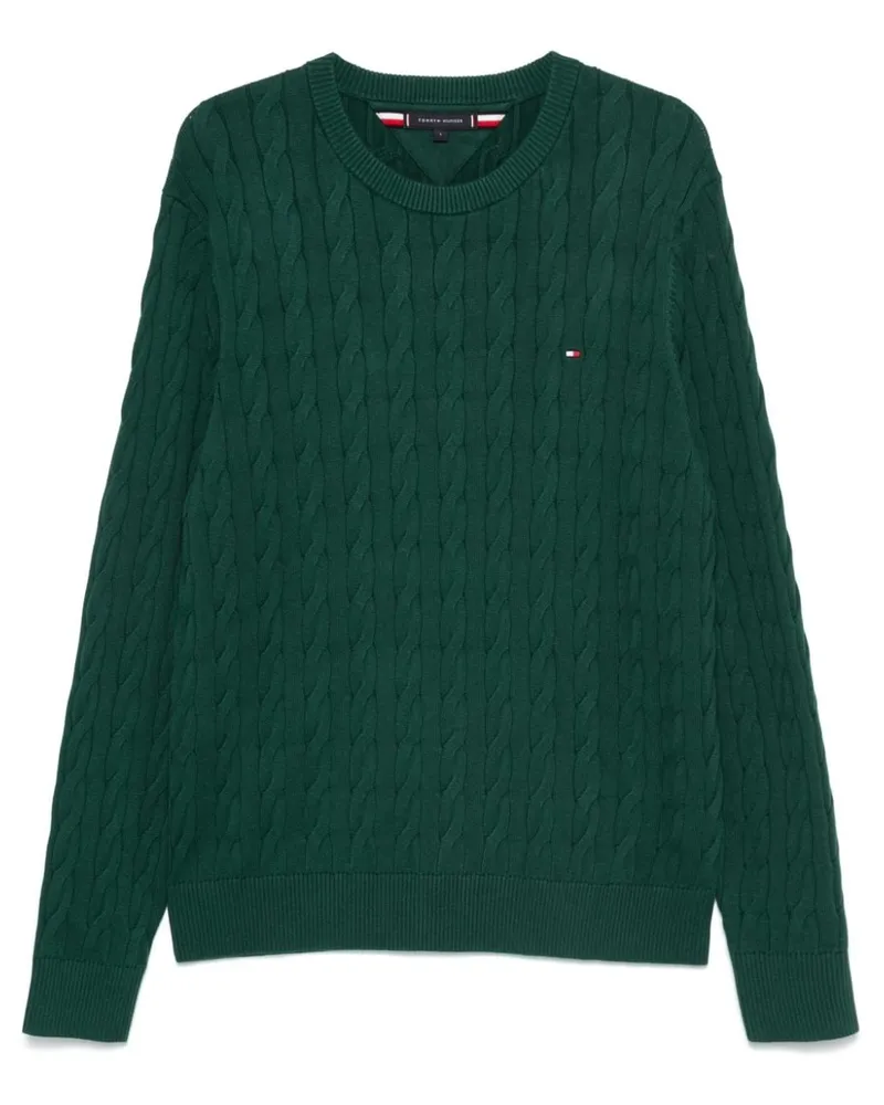 Tommy Hilfiger Pullover mit Zopfmuster - Grün Grün