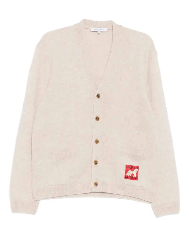 Kitsuné Cardigan mit Logo-Patch - Nude Nude
