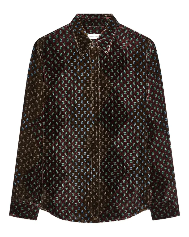 Dries van Noten Hemd mit Argyle-Muster - Schwarz Schwarz