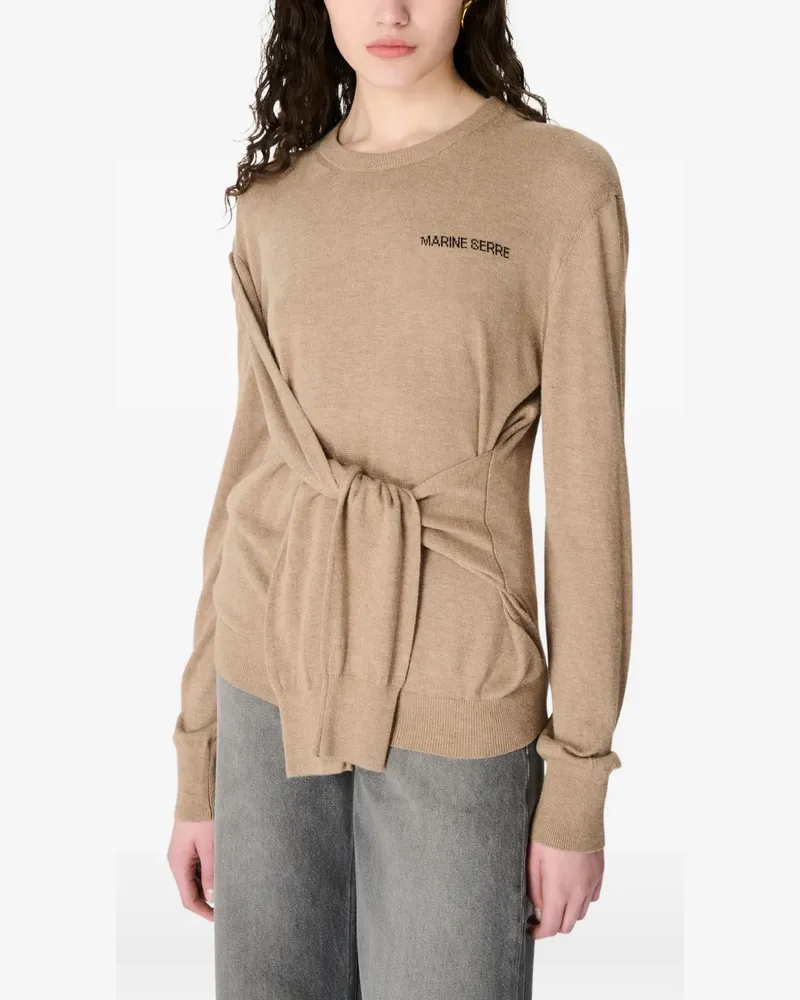 Marine Serre Pullover mit Rundhalsausschnitt - Nude Nude