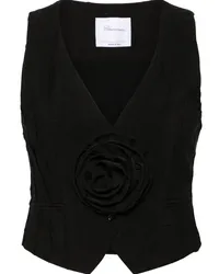 Blumarine Weste mit floraler Applikation Schwarz