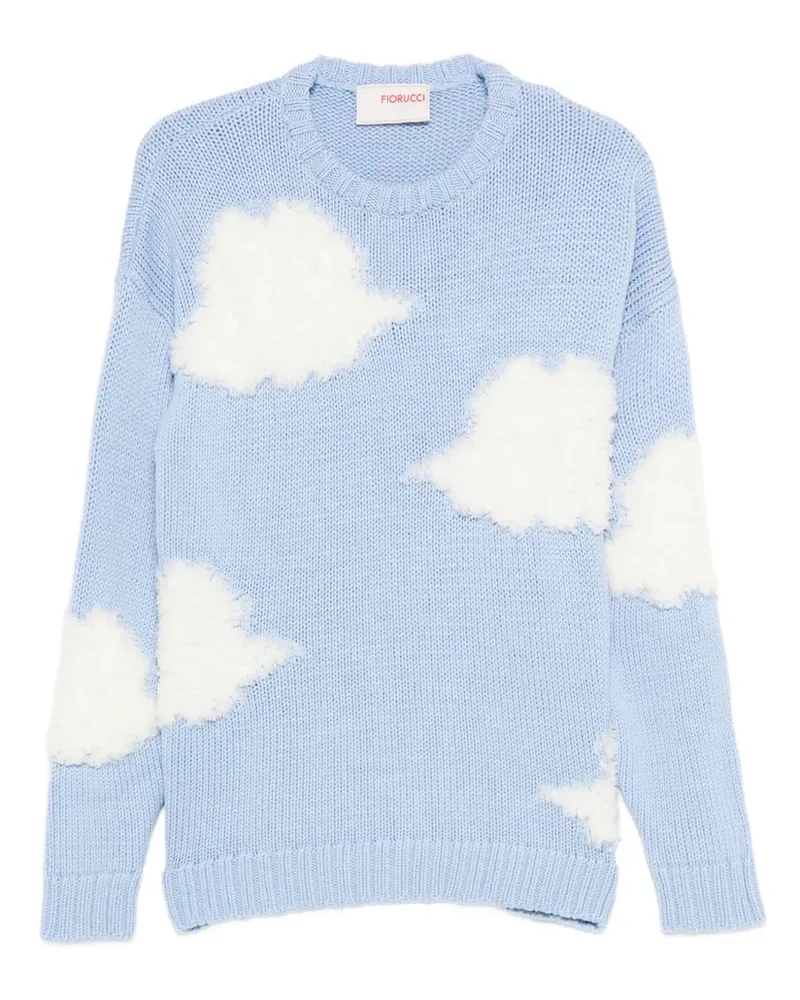 Fiorucci Pullover mit Wolkenapplikation - Blau Blau