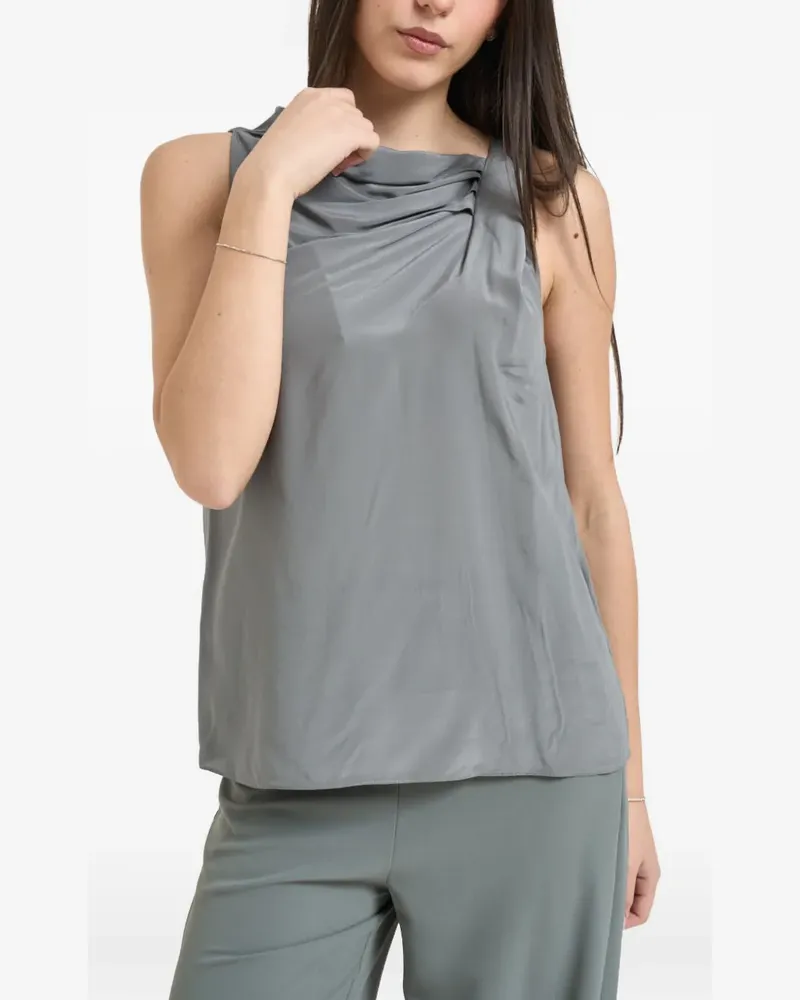 Patrizia Pepe draped-neck sleeveless top - Grau Grau