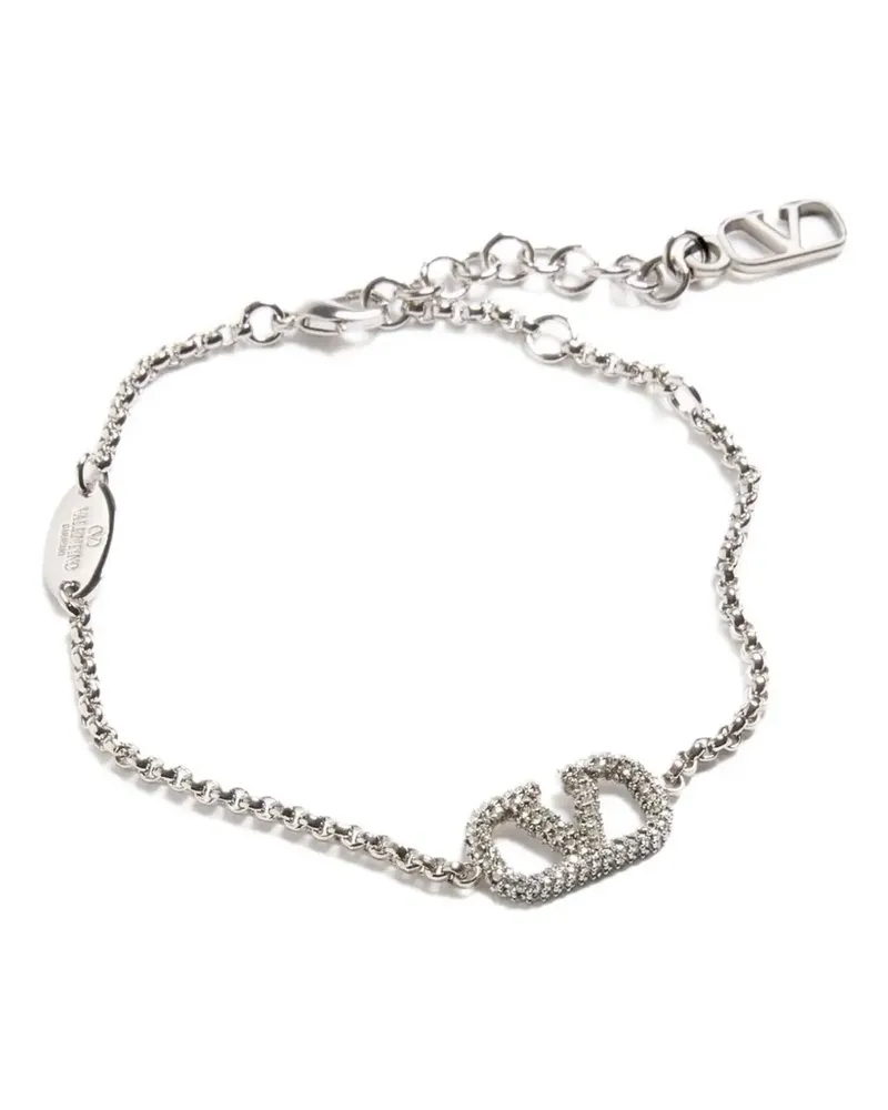 Valentino Garavani VLogo Signature crystal-embellished bracelet - Silber Silber